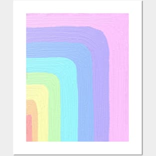 Unicorn pastel shapes watercolor artwork Posters and Art